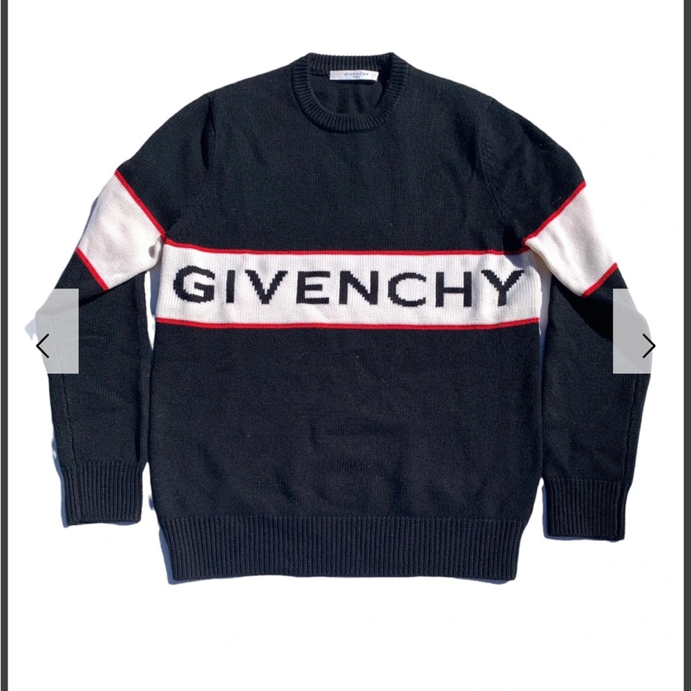 *Authentic* Wool Logo Intarsia Knit Sweater